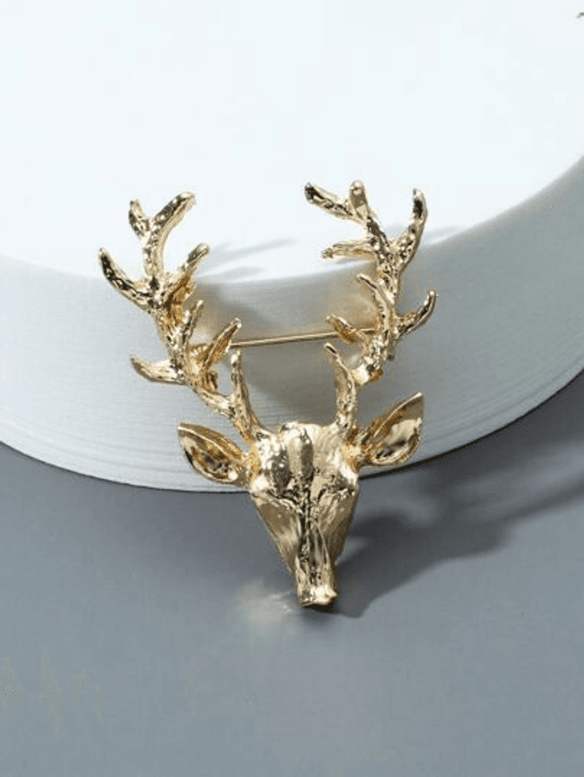 Soulful Stag: Psalm 42-Inspired Deer Brooch for Men